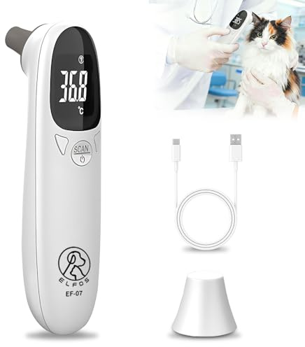 HOVCEH Thermomètre pour Animaux, Thermomètres Vétérinaires pour Animaux, 12,8 * 3,9 cm Thermomètreoreille, Thermomètreauriculaire pour Bovins Chiens Cheval
