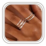 Diamday 5 stycken guldpläterade guldringar ringar för kvinnor 14 karat guldpläterade justerbara ringar set icke-missfärgande zirkonia tumring rosa knuckle förlovning bröllop silver stapel ring för