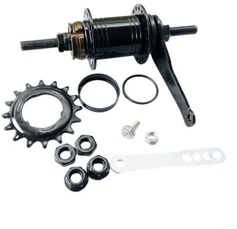 Yuanpgky Buje trasero de freno para bicicleta de una sola velocidad, radios 36H/32H compatible con freno de pedal trasero, cubo de rueda libre de acero inoxidable 18T, eje de 170 mm, 110 mm trasero