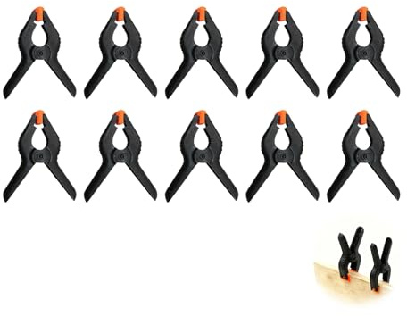10 Piezas Pinzas Grandes para Sujetar Lona, Resorte de 3.5 Pulgadas, Pinzas de Plástico de Nylon Negras para Manualidades, Fotografía y Sostenimiento de Fondos, Apertura Máxima de 4 cm