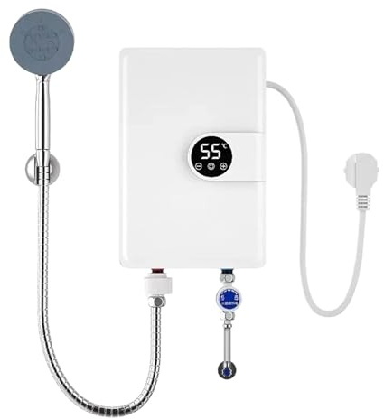 Kixolazr Chauffe-Eau Instantané - Réchauffeur de douche à affichage numérique,Mini Appareil Électrique Instantané Pour Douche Chaude | pour Usage Intérieur et Extérieur Salle de Bain Cuisine Évier
