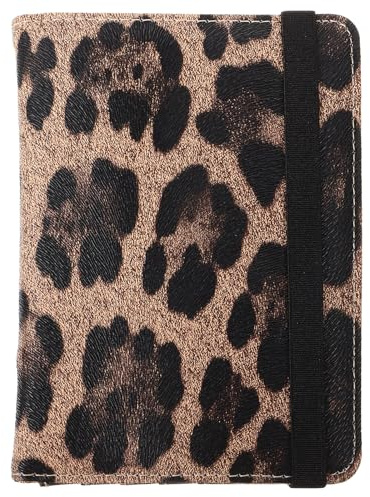 Veemoon Portafoglio Multi Slot per Carte in Pu da Viaggio con Protezione Rfid con Stampa Leopardata Elegante, Leggero per Uomini e Donne in Viaggio