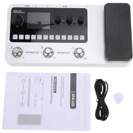 summina Procesador de Pedales de Efectos Múltiples para Guitarra con Modelado Neuronal y Pantalla 2,4 Pulgadas 320 Efectos Plus Sonidos 120 Amperios Looper Drum Machine para