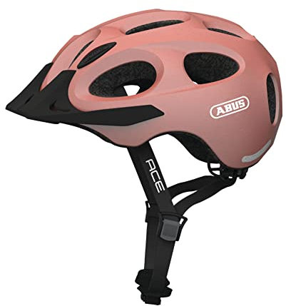 ABUS Stadthelm Youn-I ACE - mit integriertem LED-Rücklicht - Fahrradhelm für den Alltag - für Damen und Herren - Rosé Gold Matt, Größe S