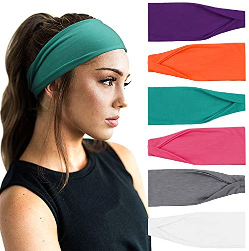 DRESHOW 6 Pièces Femme Vintage Élastique Bandeau Cheveux Boho Bandeaux pour femmes Vintage Tête Enveloppe Hairband Twisted Cute Hair Accessoires