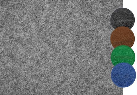 andiamo Kunstrasen Outdoor wasserdurchlässig, Rasenteppich wetterfest, Drainage-Noppen, UV-beständig, für Balkon und Garten, Farbe:Grau, Größe:133 x 300 cm