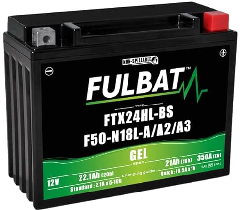 Fulbat - Batterie moto Fulbat GEL FTX24HL-BS / F50-N18L-A/A2/A3 GEL SLA - 12V 21AH 350A - 550982