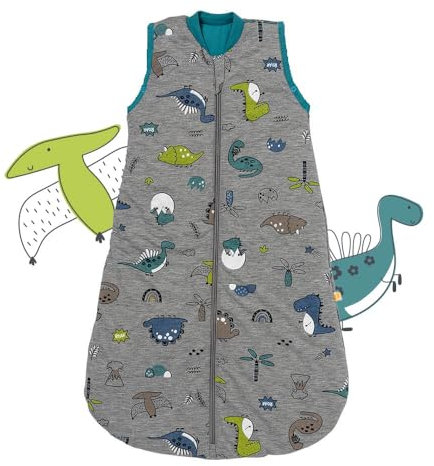 schlummersack Schlafsack Baby Sommer 80 cm dünn Dino | Babyschlafsack Sommer 1.0 Tog 1 Tog Baby Schlafsack Sommer | Sommer Schlafsack Baby Baumwolle Frühling