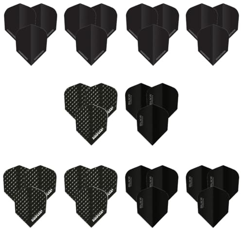 Harrows Darts Flights (15 Flights Total) I 100 Micron Dart Flights I Premium Extra Strong Made in UK I Professional (Black Pack)