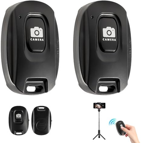 2 Piezas Control Remoto Bluetooth Inalámbrico para Cámaras Compatible con Teléfonos Inteligentes y Trípodes, Disparador a Distancia Fácil de Usar para iOS y Android para Selfies Fotografía (B)