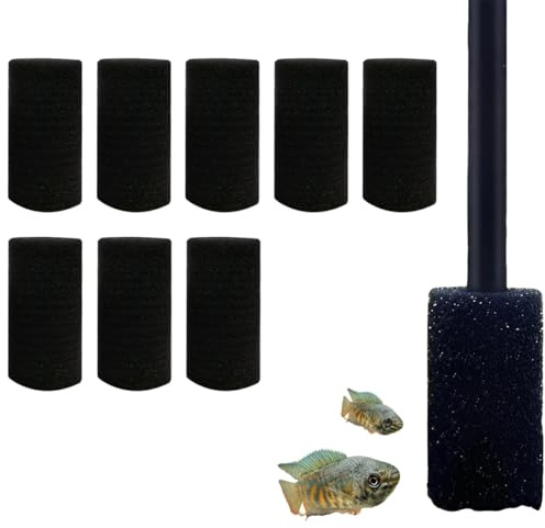 XOXVURI Lot De 8 Éponges Filtrantes Pour Aquarium Éponge De Pré-Filtre Accessoire De Filtre D'Aquarium Empêche L'Inhalation Accidentelle De Petits Poissons Et Crevettes (80 X 40 Mm)