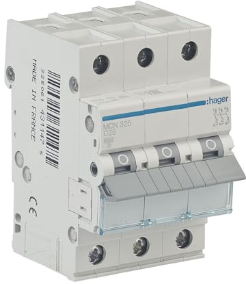Leitungsschutzschalter Hager MCN325 biconnect Klemmsystem Drehstrom (3P), Charakteristik C bis 25 Ampère, 6kA Kurzschlussfestigkeit