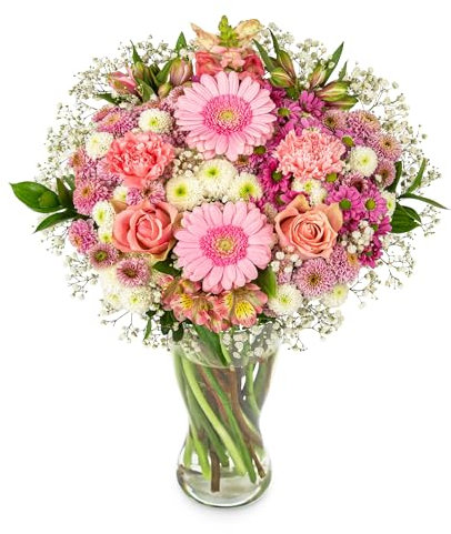 Rosé Serenade - Fresh Flowers - Birthday, Anniversary, Get Well, Thank You, Occasion Flower - Cut Floral Arrangement for Gifts, Weddings, Sympathy, Celebrations, Mothers day