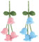 2PCS Pink Car Accessories, Car Accessories for Women, Rear View Mirror Hanging Accessories, Girly Car Accessories, Bellflower Hand Knitted Car Pendant, Mirror Hanging Accessories for Your Car