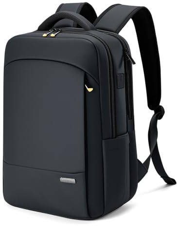 Lekespring Anti-Theft Laptop Backpack for Men & Women | 17.3 Inch Water Resistant Laptop Rucksack with YKK Zips & Lock for Work, Travel and Business with USB Charging Port, Black
