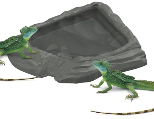 Sköldpaddsmat Skål Platsbesparande Simulerad Bred Öppning Spillsäker | Skäggagams Bassäng För Habitat Akvarium Utomhus Terrarium Reptiler Amfibier Sköldpadda Gecko Orm Skäggagam