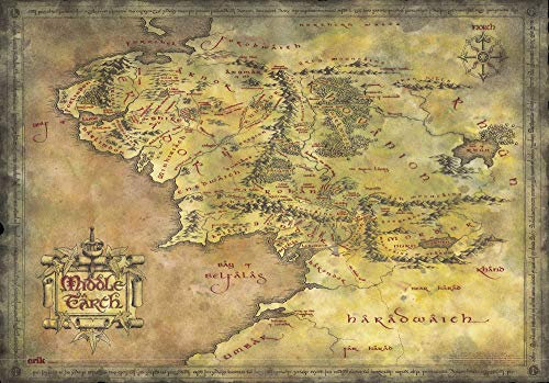 Grupo Erik – Schreibtischmatte Der Herr der Ringe Mittelerde Schreibtischunterlage Jungen und Schreibtischunterlage Mädchen Abwischbar