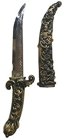 MIMIKRY Golden Dagger with Sheath 39 cm Knife Costume Accessory 1001 Night Orient Sultan Prince Arab Sheik