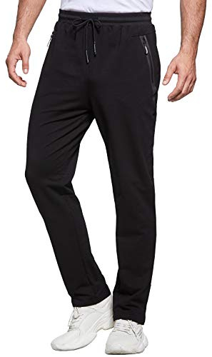 JustSun Pantalon Chandal Hombre Ropa Deportiva Jogger Hombre Pantalones Deporte Running Negro XL