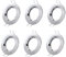 Hsthe Sea Set of 6 Recessed Light Frames, Ceiling Mounting Frame, Recessed Spotlight Set, Mounting Frames in Aluminium (LED/Halogen/GU10/MR16/PAR16/50 mm) Silver