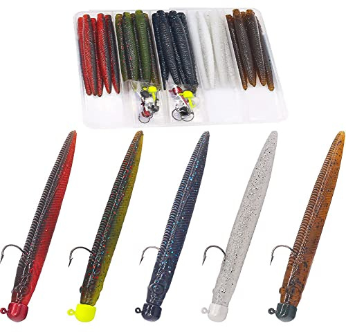 Ned-Rig-Kit-Finessebeten-mjuk-plast-maskar-fiske-bete för baspinne swimbait spigg kräftbeten shroom ned jigghuvud kit
