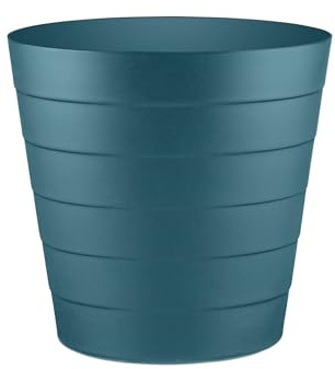 Zuvo Plastic Paper Bin 8L - Shatter-Proof Waste Basket for Office Desk & Bedroom Bin - Ideal Paper Bin with Wave Design - Navy Blue