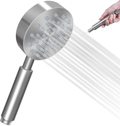 Pomme de douche en acier inoxydable 304 Somdar, pommeau de douche amovible de rechange universel haute pression, rond brossé, économie d'eau