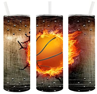 Basketball Tumbler Wrap Sublimation Transfer - Ready to Press - 20 oz Straight - Tumbler Wrap for Men, Father's Day Wrap, Sub Transfer