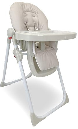 My Babiie MBHC8 Premium Highchair – Adjustable, 3 Recline Positions, 6 Height Settings, Removable Tray, Padded Seat, Foldable, for Toddler, from 6 Months to 3 Years (15kg) – Oatmeal