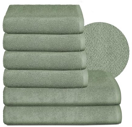 BEAUTEX Handtuch-Set Premium Frottier Sets Made in Europe, 100% Baumwolle 550g/m², Oeko-TEX Zertifiziert (Set: 4 Hand-, 2 Badetücher in Eisberg-grün)