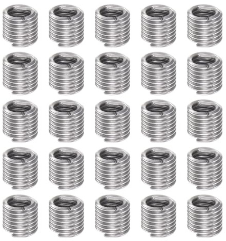 QUARKZMAN 25 st. gänginsatser 6-32 UNC 2,0D (7 mm) spiralhylsa spiraltråd 304 rostfritt stål för reparation av tråd trä plast
