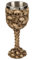 MIJOMA Tasse à vin tête de mort 3D - Gobelet en pierre artificielle et acier inoxydable - Cruche viking médiévale - Capacité de 300 ml (collines mortes)