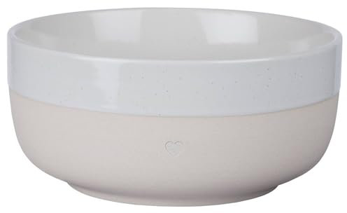 BUTLERS Müslischale 650 ml „Herz“ Steinzeug 650 ml – ME TIME – Müslischüssel weiß beige | Obstschale für Frühstück, Suppe, Salat, Dessert, Pasta | Snackschale & Salatschüssel