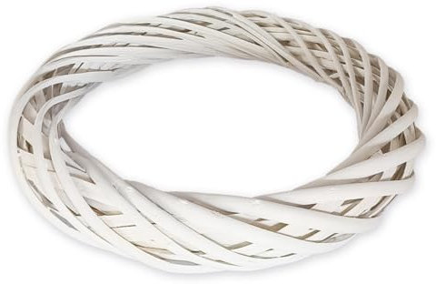 Dekokranz Weide Weiß 30 cm Kranz groß Natur modern Weidekranz Naturkranz Tischdeko Türkranz Wandkranz Wanddekoration