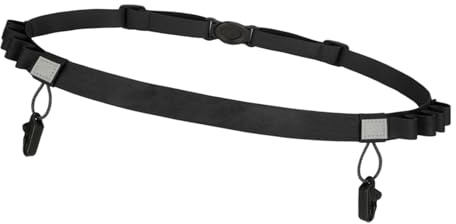 Walopola Cinturón de Carreras, cinturón para Correr con número de, cómoda Banda de Cintura para Correr, Deportes, Fitness, Senderismo, Ciclismo, Eventos competitivos y equitación, Black, Refer