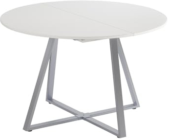 Vicco Esstisch Loyd, Weiß/Grau, 120 x 120 cm ausziehbar, mit Auszugsfunktion für Flexible Tischgrößenanpassung