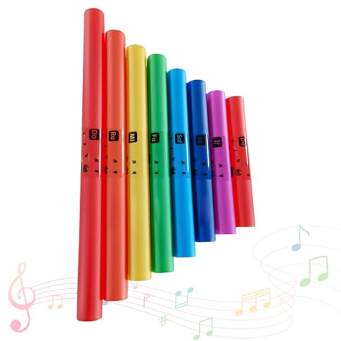 Juego de 8 Tubos de Sonido Musical - Kit de Instrumentos de Percusión Coloridos de 8 Tonos para para Actuaciones en Grupo, Aula, Hogar y Exteriores