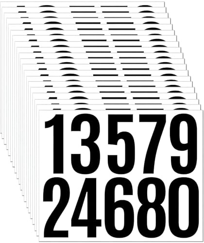 Pyuyan 20 Fogli Adesivi Impermeabili con Numeri Civici, Adesivi per Cassette Postali 0-9, per Cassette Postali, Targhette con Numeri Civici
