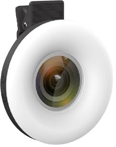 Hamwesh 15X Macro Lens with LED Ring Fill Light for Phone, 28 LED Beads, 5 Brightness Levels, 3 Light Modes, Rechargeable Portable Clip on Phone Camera Lens for Photography