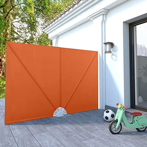 Nqyjm Abanico lateral plegable para terraza, color rojo terracota, 240 x 160 cm, protección contra el viento, toldo lateral, protección visual, toldo para balcón, terraza, jardín
