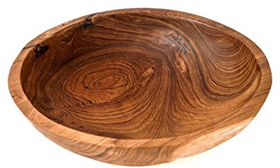 Windalf Holzschale YULI Ø 27-30 cm Servierschale Obstschale Salatschale Handarbeit