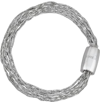 Breil, Collezione Magnetica System, Bracciale Donna Small Eclipse, in Acciaio Lucido, con Micro Catene e Pratica Chiusura con Magnete, Idee Regalo Donna, Lunghezza 19 cm, Colore Silver