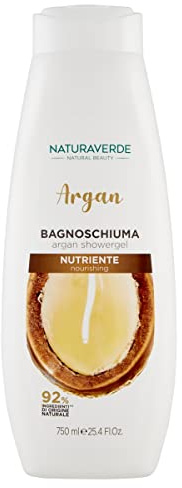 Naturaverde | Natural Beauty - Bagnoschiuma Argan Nutriente, Docciaschiuma per il Corpo, Ingredienti di Origine Naturale, 750ml