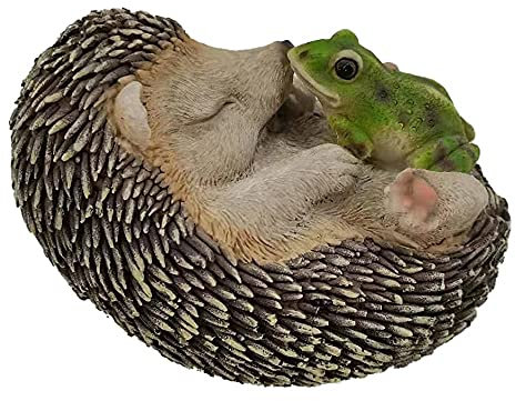 Statue de hérisson réaliste en – Figurine Peinte à la Main – Convient pour Une Utilisation en intérieur ou en extérieur – Décoration de pelouse résistante au Gel et à la décoloration (Dormant)