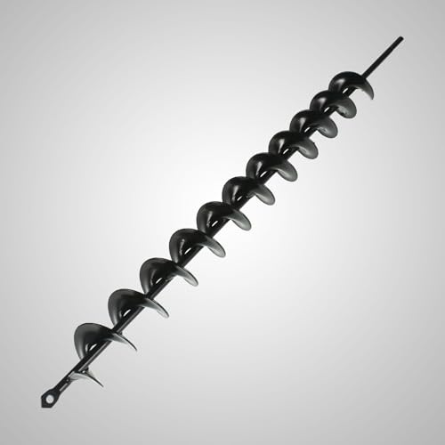 2in Wide 24in Long Metal Earth Auger Drill Bit, Steel Auger Bit DIY Auger with 3/8 Non-Slip Hex Drive for Planting Trees and Bedding, Gardening