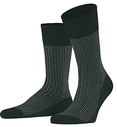 FALKE Herren Socken Uptown Tie M So Baumwolle gemustert 1 Paar, Grün Hunter Green 7441, 41-42