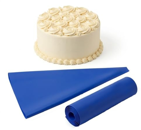 Venuscello® 200 x Blue Icing Piping Savoy Bag 21 Inch Plastic Reusable Non Sticky Cupcake Pastry Cookies Cake Dessert Decorating Easy Grip Strong Baking Kitchen