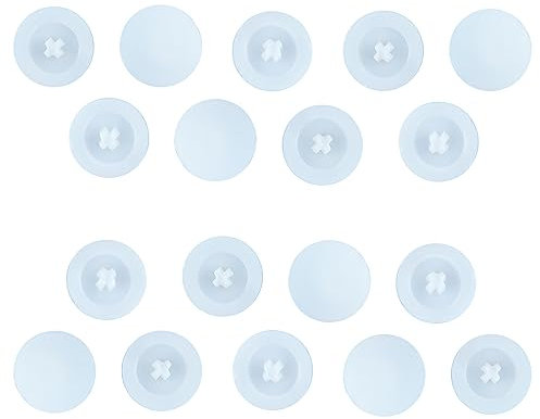 Qrity 50 Stück Schraubenabdeckung, Kreuzschlitz Abdeckkappen kreuzschlitzschrauben, Durchmesser 12MM Kunststoff-Kreuzschlitzschraube Deckel, Weiße Schraube Dekorative Abdeckungen