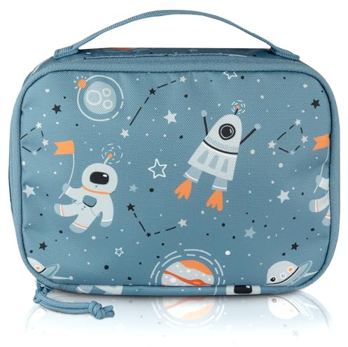 TA Trend Atelier Mini Sac Isotherme Repas Enfant, Sans PFC, Souple Sac Thermique pour Cosmétiques, Médicaments, Snacks (Bleu - Univers, 21,5 x 14,5 x 6,5 cm)