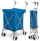 SOARS Einkaufstrolley, Einkaufswagen klappbar mit Rädern & Griff, Shopping Trolley mit Abnehmbarer Oxford Tasche, Einkaufstasche bis 50 kg belastbar (Blau)